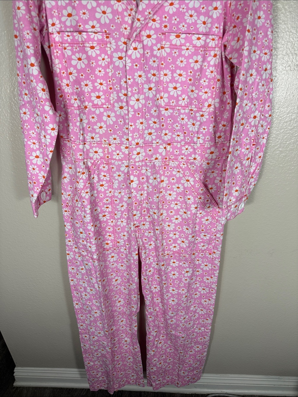 Big Bud Press Long Sleeve Jumpsuit Lazy Daisy Pink - Picture 3 of 7